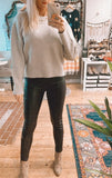 Level Up ultra soft mock neck sweater (oatmeal almond) - Mint Boutique