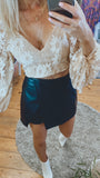 Reckless vegan leather skort (black)