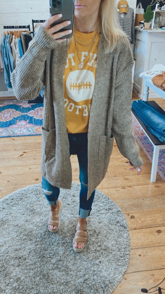But First Football Graphic Tee (mustard)