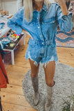 Briella distressed denim romper (vintage blue)