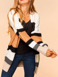 In the Mix colorblock oversized cardigan (black/tan)
