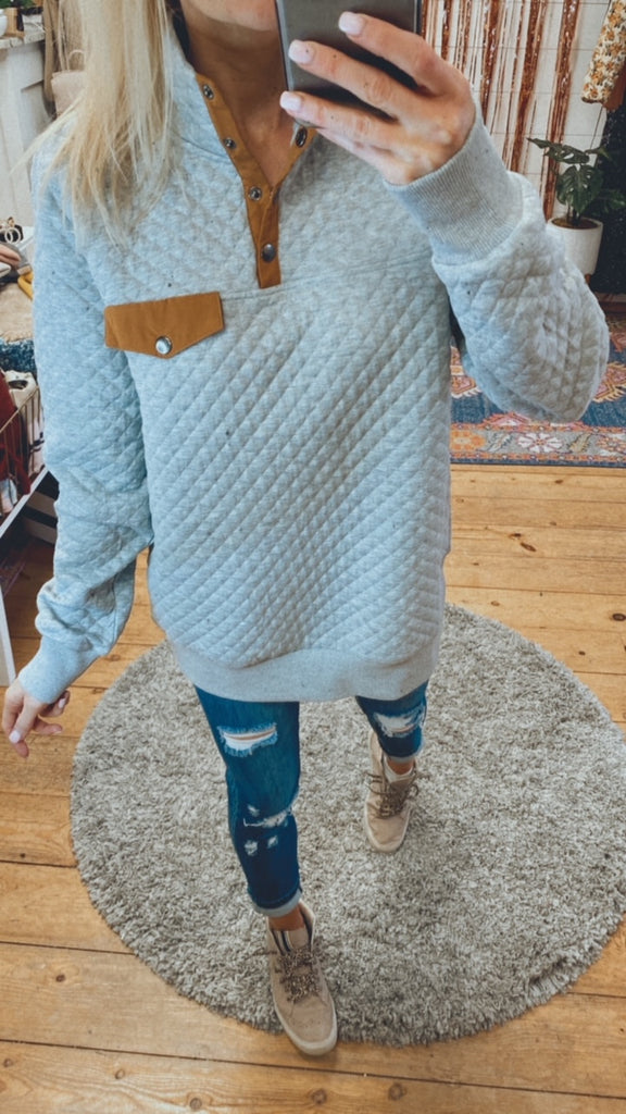 Jens quilted pullover (heather grey)