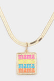 mama Message Metal Rectangle Pendant Necklace (multi)