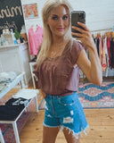 Violet Boxy Neckline Resort Top (purple mauve)