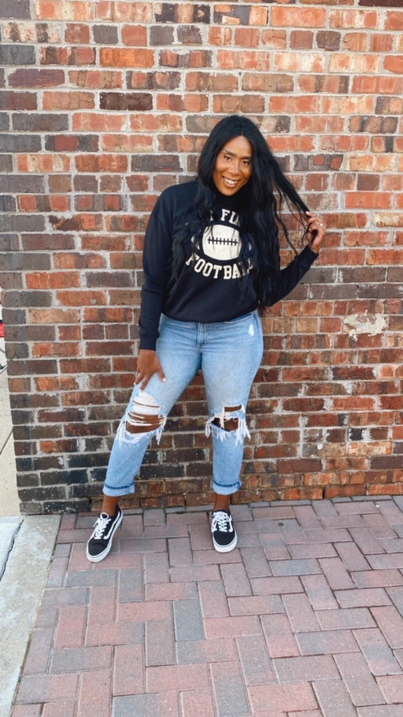 But First Football Graphic Sweatshirt (black)