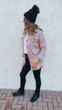Dax ultra soft flannel shacket (pink/gray)
