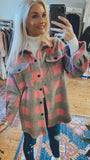 Dax ultra soft flannel shacket (pink/gray)