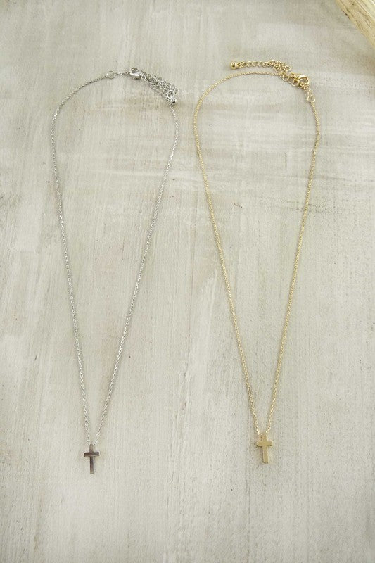 Delicate Cross charm Necklace (gold) - Mint Boutique