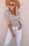 Vacay Mode sweetheart floral top (mint) - Mint Boutique