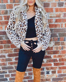 Leopard Plush Faux Fur Jacket (off white)