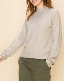Level Up ultra soft mock neck sweater (oatmeal almond) - Mint Boutique
