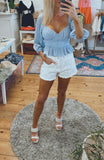 Audrey Peplum Smocked Top