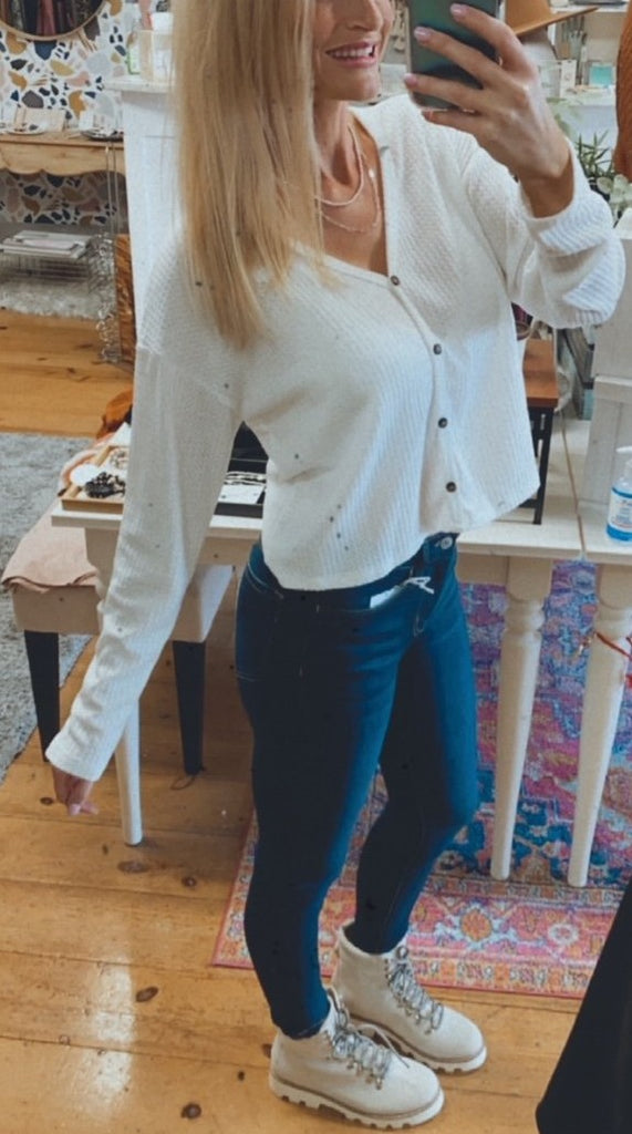 TimeSquare button down thermal (ivory)