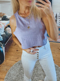 Blank Paige muscle crop tank (purple)