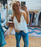 Palo Verdes chiffon flowy tank (ivory)