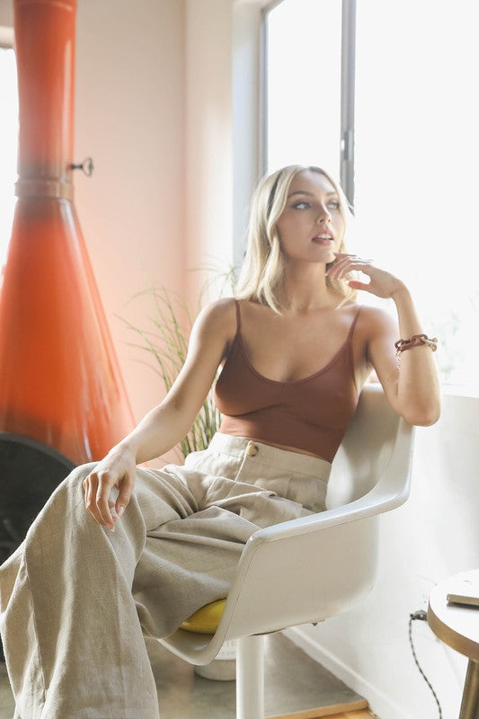 Low Back Seamless Bralette (rust)