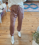 Cabo satin jogger (dusty mauve)