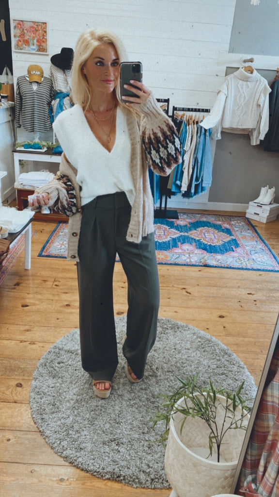 Into the Sunglight aztec slouchy cardigan (brown/taupe)