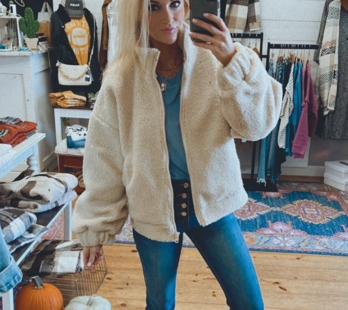Republic sherpa jacket (beige)
