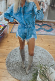 Briella distressed denim romper (vintage blue)