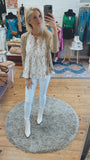 Grace sleeveless woven floral babydoll top (cream)