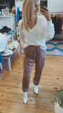 Cabo satin jogger (dusty mauve)