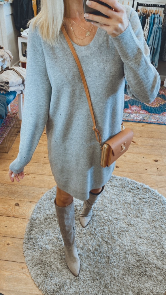 Hendry ultra soft sweater dress (heather gray)