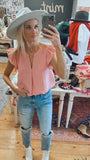 Delilah flutter sleeve woven blouse (light pink)