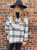 Marley Plaid shacket (rust/white)