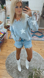 Stars Align distressed sweater (heather)