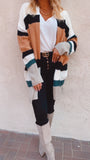 In the Mix colorblock oversized cardigan (black/tan)