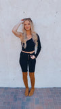 Cast a Spell Seamless one Shoulder Crop Top (black)