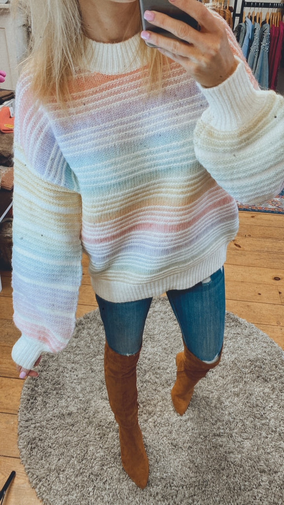 Malibu ombre chunky sweater (rainbow)