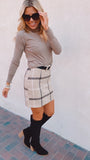 It's a New Day plaid wool skirt (oatmeal/beige)
