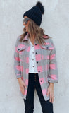 Dax ultra soft flannel shacket (pink/gray)