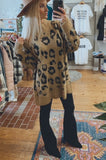 Drea Fuzzy Leopard tunic (camel)
