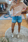 Vervet Raw hem stretch short (medium wash)