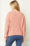 Faith ultra soft cable knit sweater (blush)