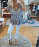 Your Love floral babydoll blouse (dark navy)