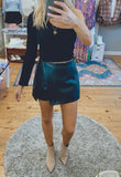 Reckless vegan leather skort (black)