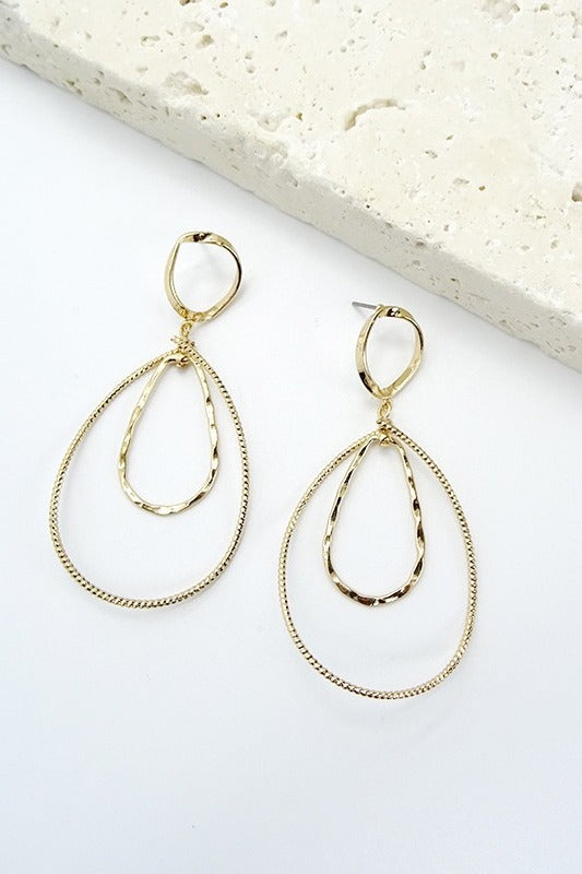 Twisted Wire Double Hoop earrings (gold) - Mint Boutique