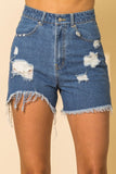 Pamela vintage high rise frayed shorts (denim)