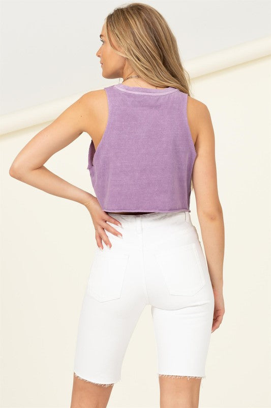 Blank Paige muscle crop tank (purple)