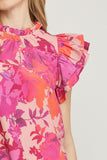 Love Language ruffle blouse (fuschia)