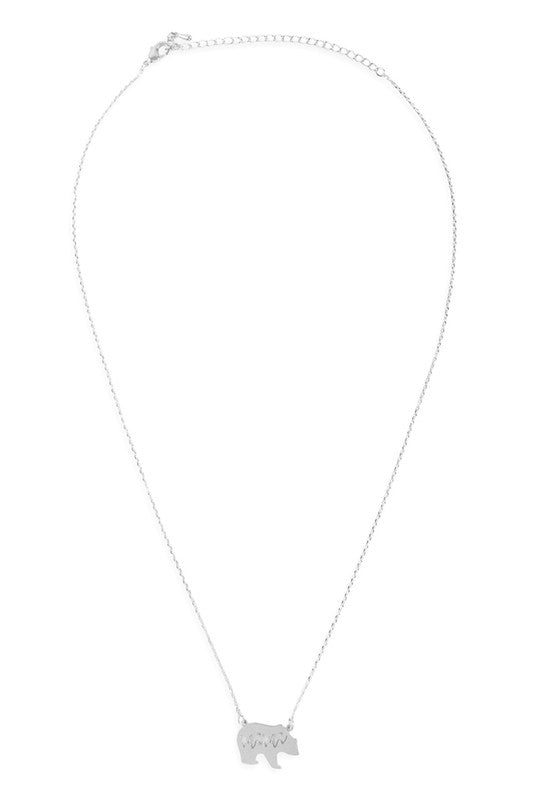 mama bear necklace (silver) - Mint Boutique